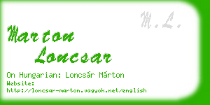 marton loncsar business card