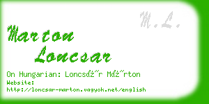 marton loncsar business card